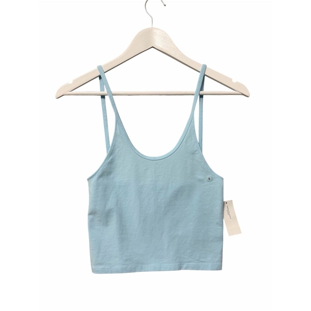 American Eagle Light Blue Cropped Cami Top NWT Size Small Adjustable Straps